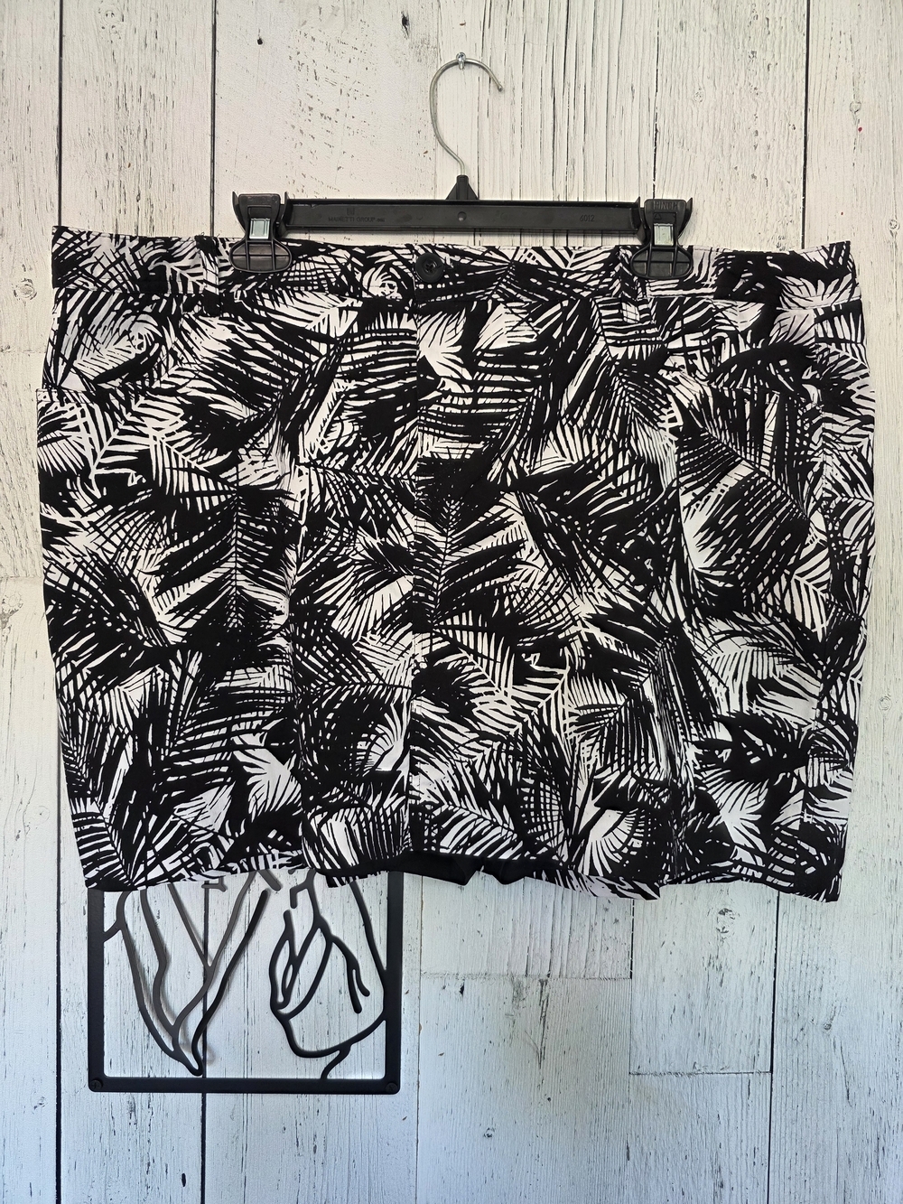 Mario Serrani Black White Print Skort Size XXL NWOT Stretch Lined